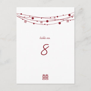 Double Happiness Lanterns Mariage Cartes de table