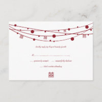 Double Happiness Lanterns Mariage Cartes RSVP