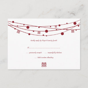 Double Happiness Lanterns Mariage Cartes RSVP