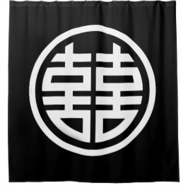 Double Happy|Black|Shower Vorhang