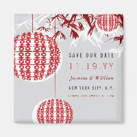 Double Happy Lanterns Zen Bamboo Save the Date