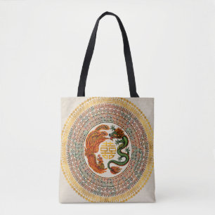 Double Happy Symbol mit Phoenix und Dragon Tasche