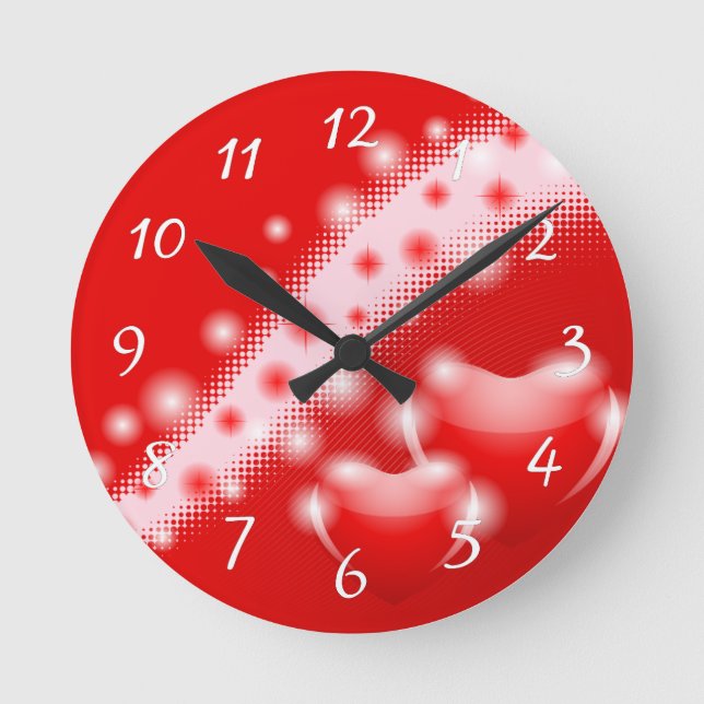 Double heart runde wanduhr (Vorderseite)