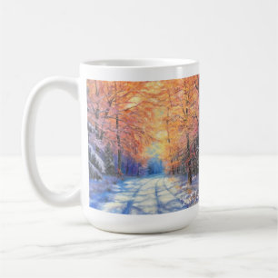 Double image Scène magique de neige 15 oz mug