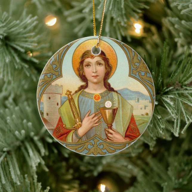 Double Image St. Barbara (BK 001) Keramik Ornament (Baum)