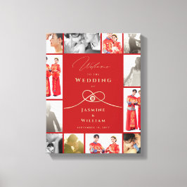 Double Joyeux noeud chinois Mariage photo toile
