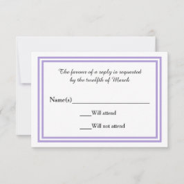 Double Lavendel Trim - RSVP-Karte RSVP Karte