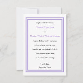 Double Lavender Trim - 3x5 Einladung zur Hochzeit