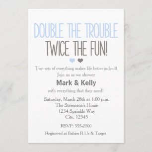 Double le problème Invitation de Baby shower TWINS