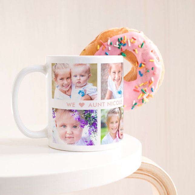 Double légende COULEUR MODIFIABLE Photo Mug (Créateur téléchargé)