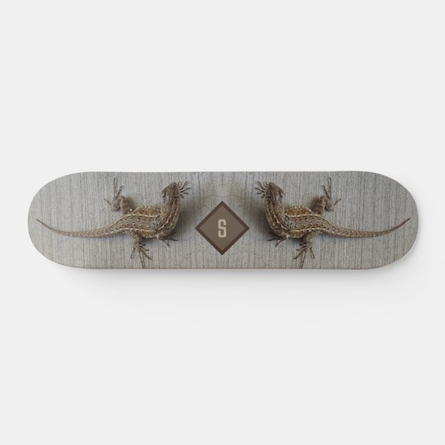 Double Lizard Monogram Skateboard (Horizontal)
