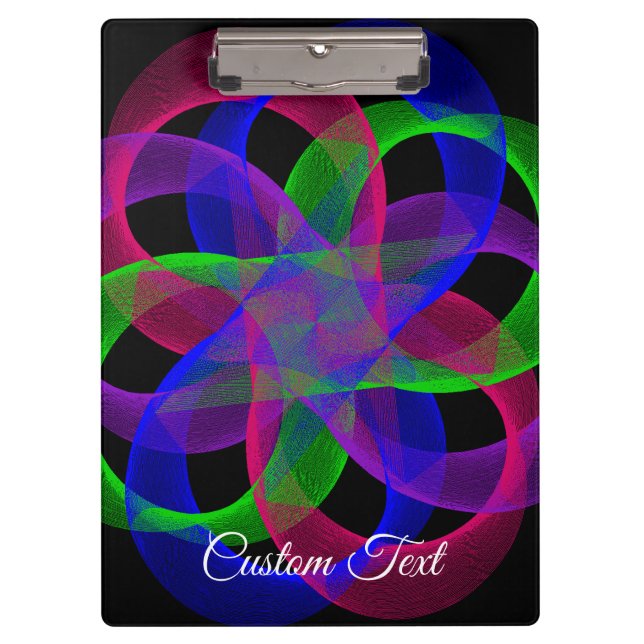 Double Loop Mesh Geometric Clipboard Klemmbrett (Vorderseite)