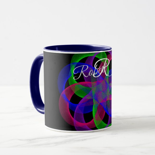 Double Loop Mesh Geometric Coffee Mug Tasse (Vorderseite Links)