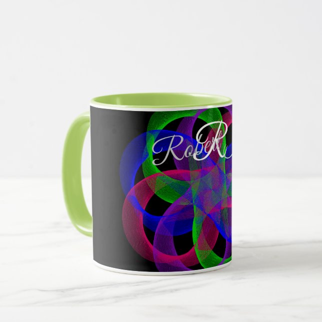 Double Loop Mesh Geometric Coffee Mug Tasse (Vorderseite Links)