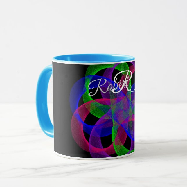 Double Loop Mesh Geometric Coffee Mug Tasse (Vorderseite Links)