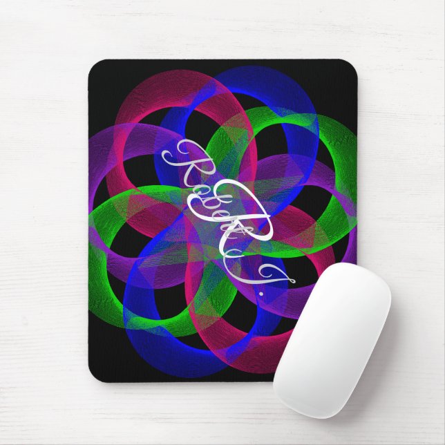 Double Loop Mesh Geometric Mouse Pad Mousepad (Mit Mouse)