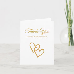 Double Merci simple de mariage d'or de coeur