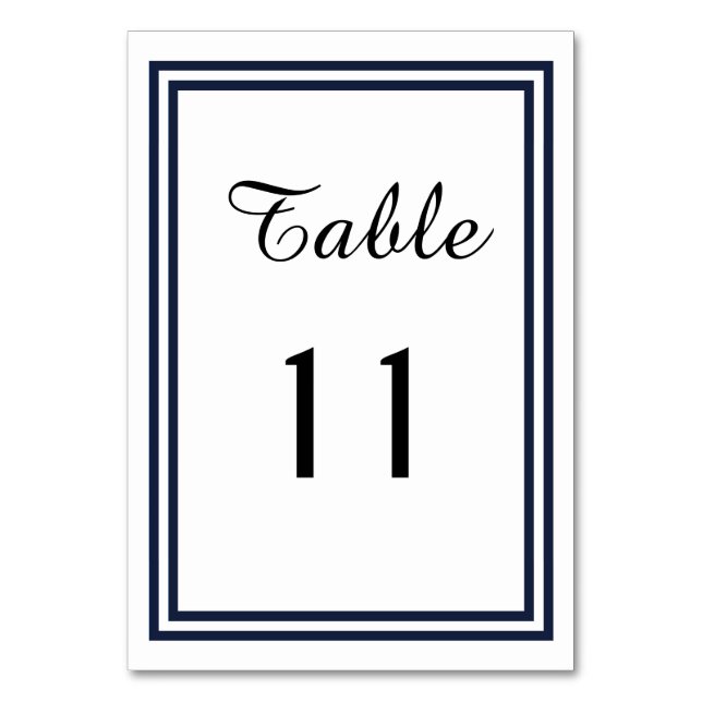Double Navy Trial - Table Card Tischnummer (Vorderseite)