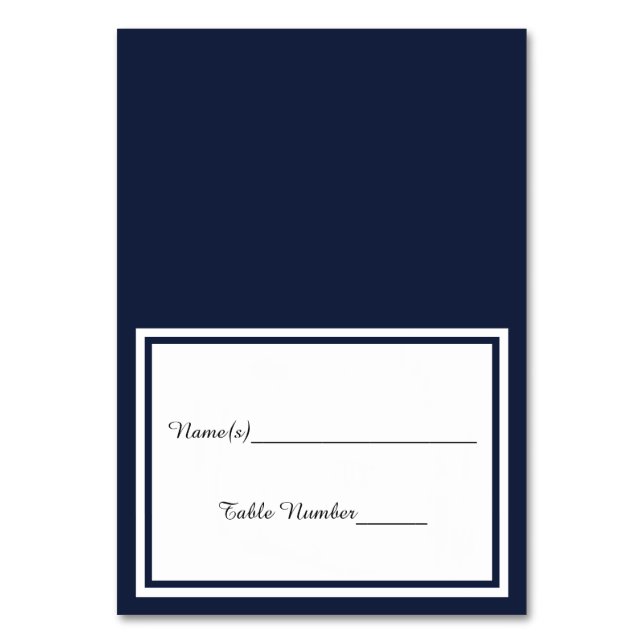 Double Navy Trim - Escort Card Tischnummer (Vorderseite)