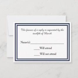 Double Navy Trim - RSVP-Karte RSVP Karte