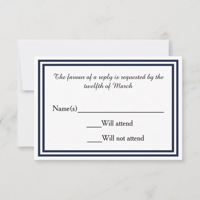 Double Navy Trim - RSVP-Karte RSVP Karte (Vorderseite)
