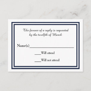 Double Navy Trim - RSVP-Karte RSVP Karte