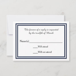 Double Navy Trim - RSVP-Karte RSVP Karte