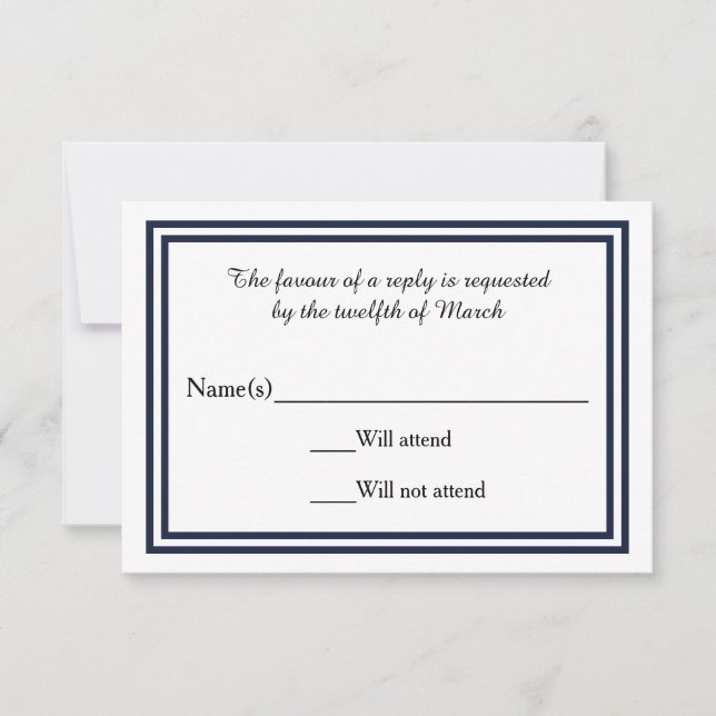 Double Navy Trim - RSVP-Karte RSVP Karte (Vorderseite)