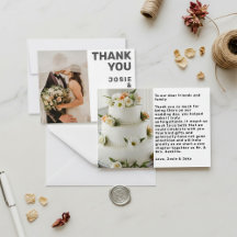 Double photo modern thank you card