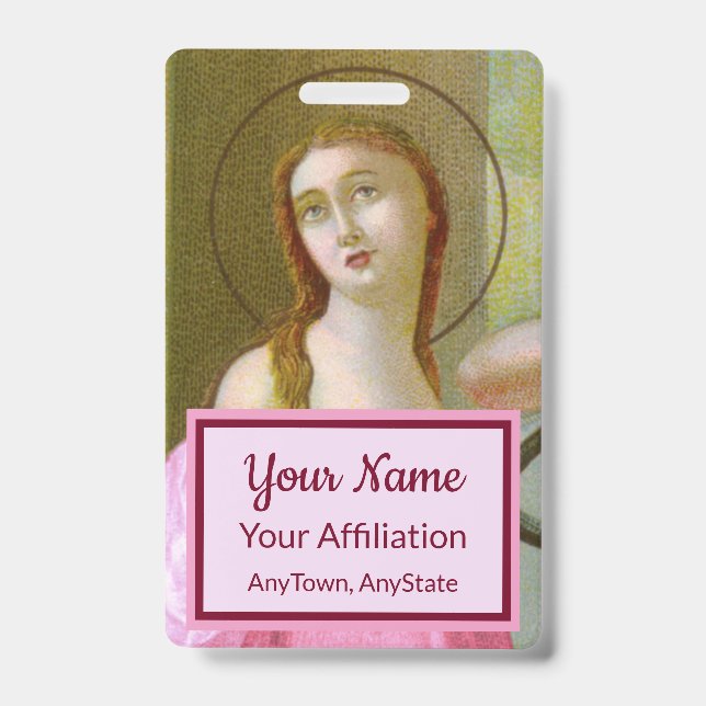 Double Pink St. Agatha (M 003) Abzeichen 4 Ausweis (Vorderseite)