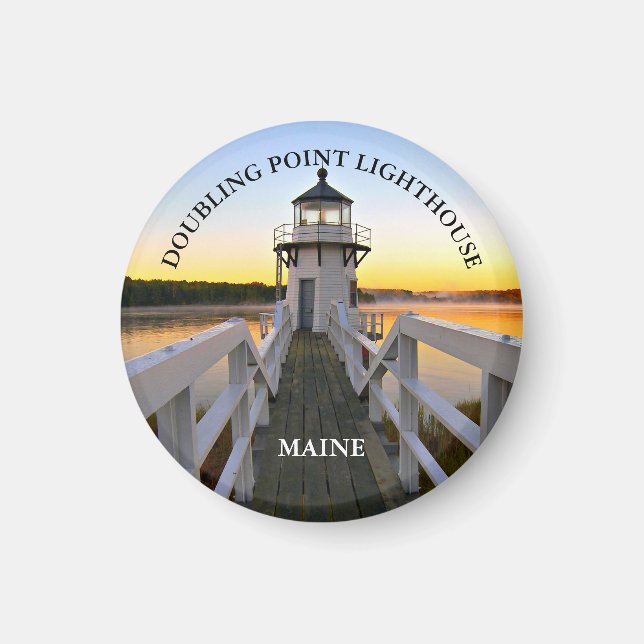 Double Point Lighthouse, Maine Round Magnet (Devant)