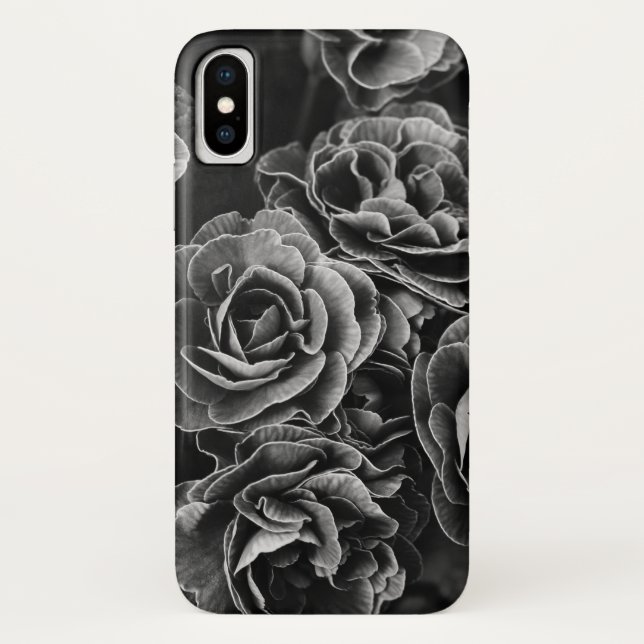 Double Primula-Blume, Schwarz und Weiß Case-Mate iPhone Hülle (Rückseite)