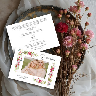 Double Quinceañera Spanische Whimsiktypografie Einladung