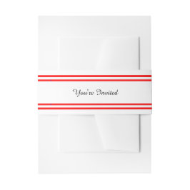 Double Red Trim - Bauchband Einladungsbanderole