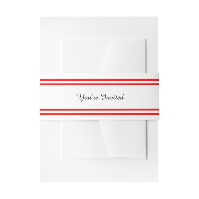 Double Red Trim - Bauchband Einladungsbanderole (Vorderseite Beispiel)