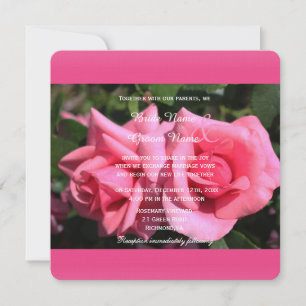 Double rose rose chaud fleurs invitations mariage
