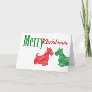 Double Scottish Terrier Weihnachtskarte Feiertagskarte