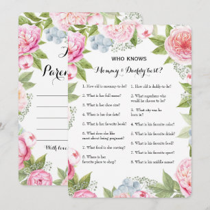 Double Side 2 Baby Shower Game - Beratung  Wer wei Einladung