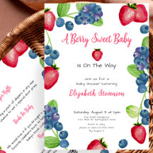 Double Sided Berry Sweet Red and Blue Baby Shower