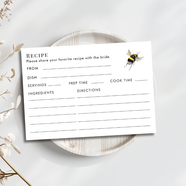 Double Sided Honey Bee Bridal Shower Recipe  Begleitkarte (Von Creator hochgeladen)