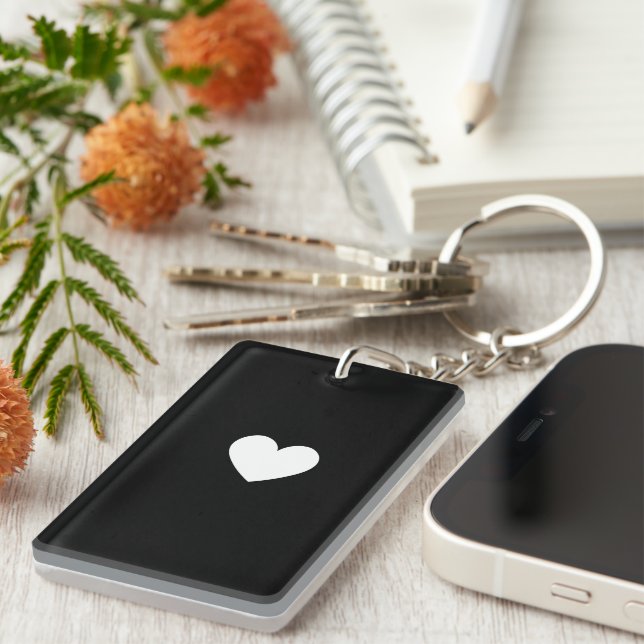Double-Sided Keychain with Heart Accent (Devant droit)