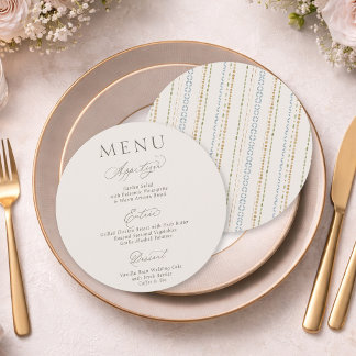     Double-Sided Wedding Menu Card
