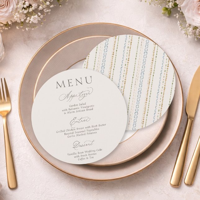     Double-Sided Wedding Menu Card (Créateur téléchargé)
