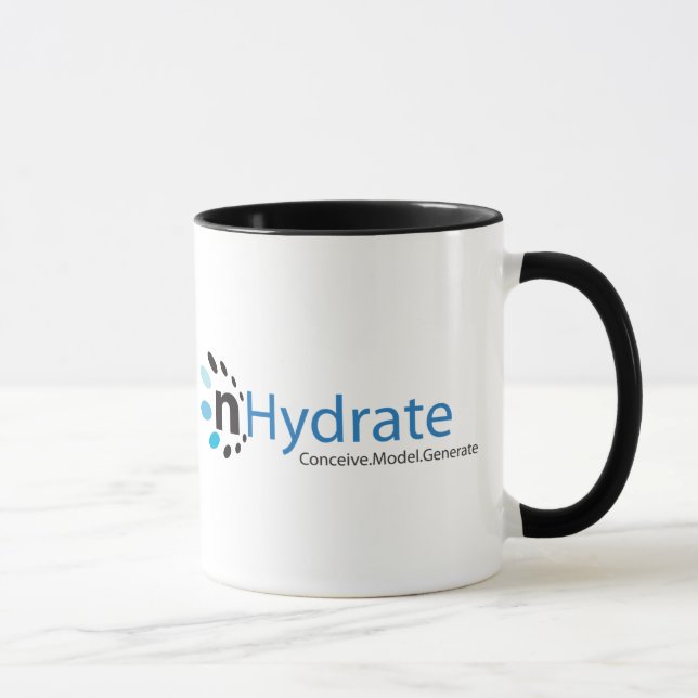 Double tasse de café noire et blanche de logo (Droite)
