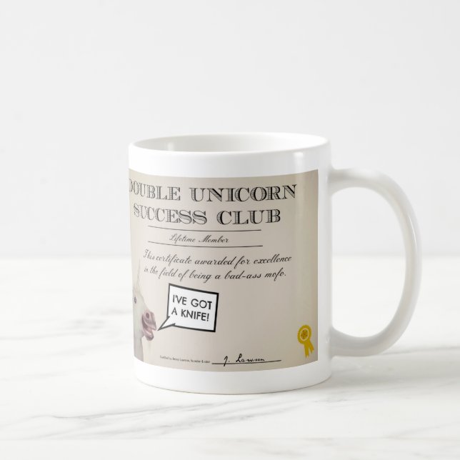 Double tasse de club de succès de licorne.  (Droite)
