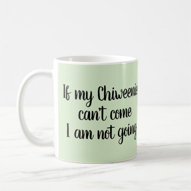 Double tasse dégrossie mignonne de Chiweenie avec (Gauche)