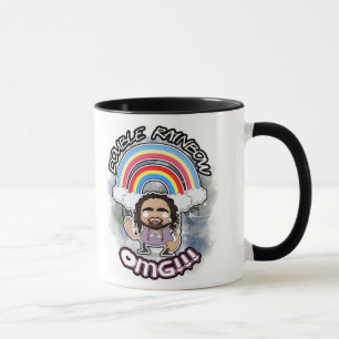 Double tasse OFFICIELLE d'arc-en-ciel