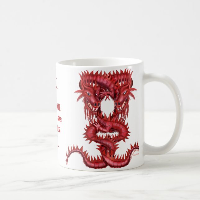Double tasse rouge de dragon (Droite)