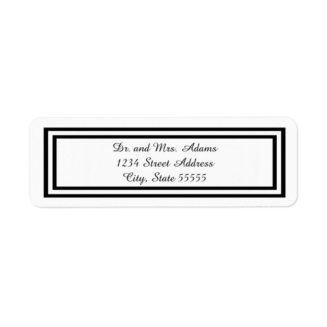 Double Triage noir - Étiquette d'adresse de retour (Devant)