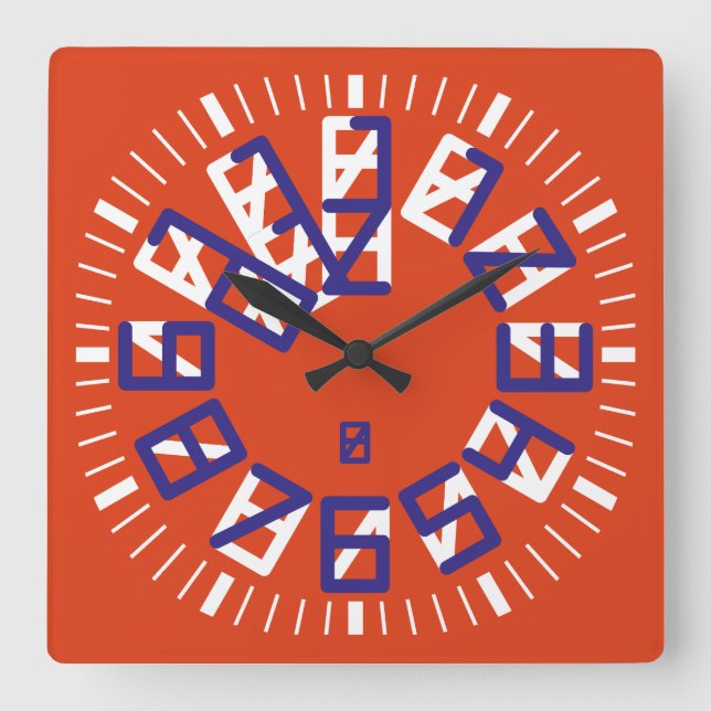 Double Triangle Numbers by Masanser Pixelat Quadratische Wanduhr (Vorderseite)